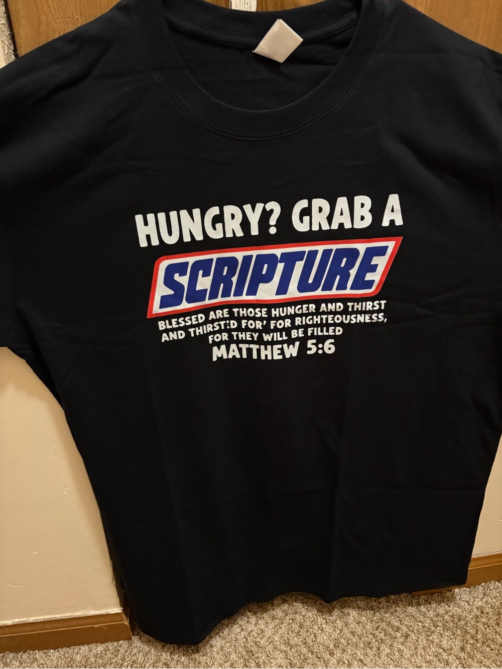 Hungry? Grab a Scripture Graphic Tee - Black